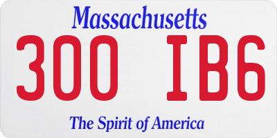 MA license plate 300IB6