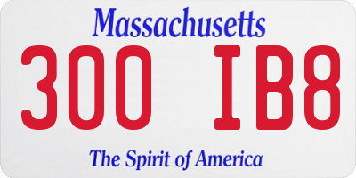 MA license plate 300IB8