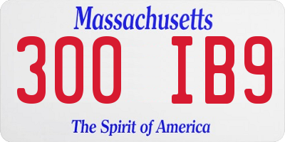MA license plate 300IB9