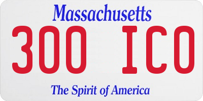 MA license plate 300IC0
