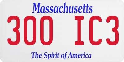 MA license plate 300IC3
