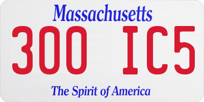 MA license plate 300IC5