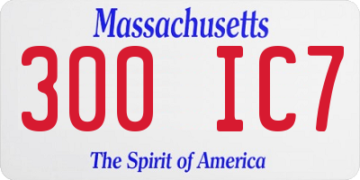MA license plate 300IC7
