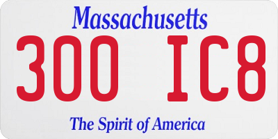 MA license plate 300IC8