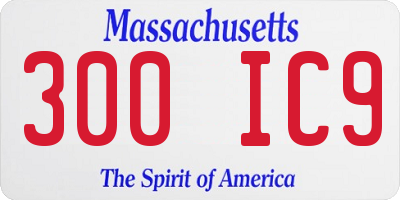 MA license plate 300IC9