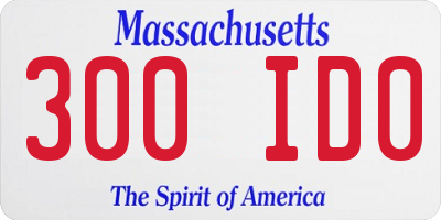 MA license plate 300ID0