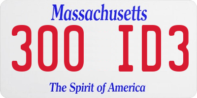 MA license plate 300ID3