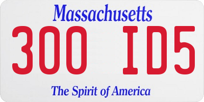 MA license plate 300ID5