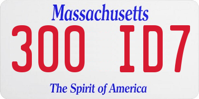MA license plate 300ID7
