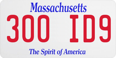 MA license plate 300ID9