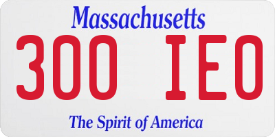 MA license plate 300IE0