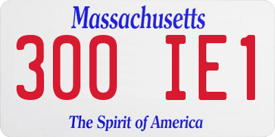 MA license plate 300IE1