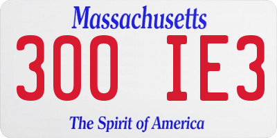 MA license plate 300IE3
