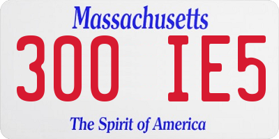 MA license plate 300IE5