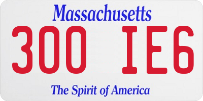 MA license plate 300IE6