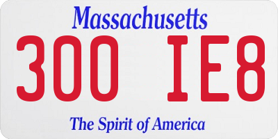 MA license plate 300IE8