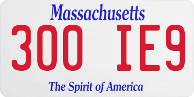 MA license plate 300IE9
