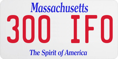 MA license plate 300IF0