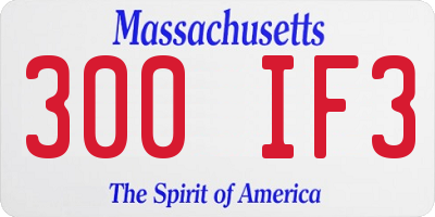 MA license plate 300IF3