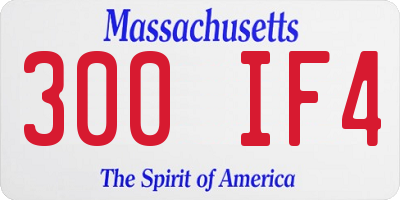 MA license plate 300IF4