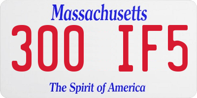 MA license plate 300IF5