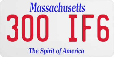 MA license plate 300IF6