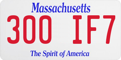 MA license plate 300IF7
