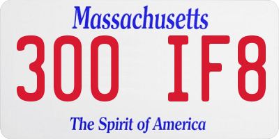 MA license plate 300IF8