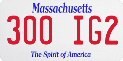 MA license plate 300IG2