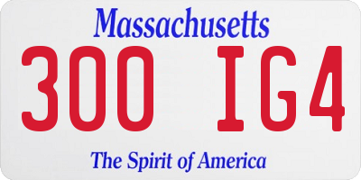 MA license plate 300IG4