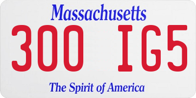 MA license plate 300IG5