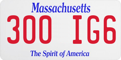 MA license plate 300IG6