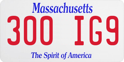 MA license plate 300IG9