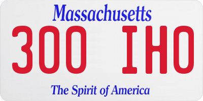 MA license plate 300IH0