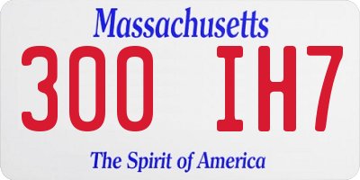 MA license plate 300IH7