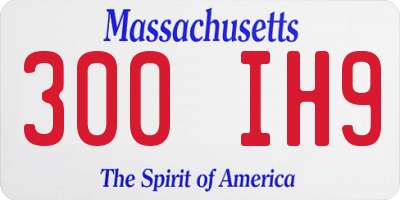 MA license plate 300IH9