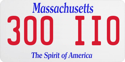 MA license plate 300II0