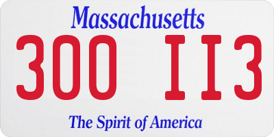 MA license plate 300II3
