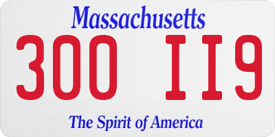 MA license plate 300II9