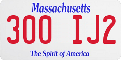 MA license plate 300IJ2