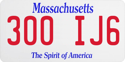 MA license plate 300IJ6