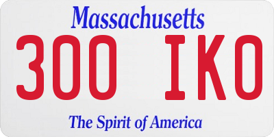 MA license plate 300IK0