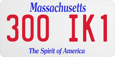 MA license plate 300IK1
