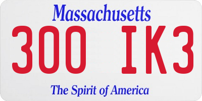 MA license plate 300IK3