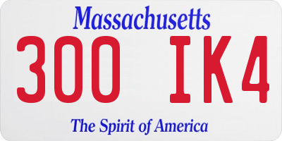 MA license plate 300IK4