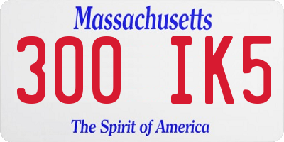 MA license plate 300IK5