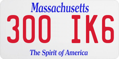 MA license plate 300IK6