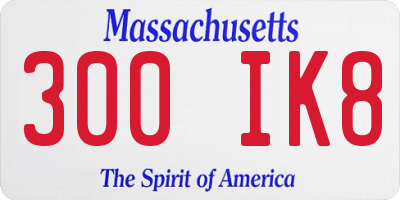 MA license plate 300IK8