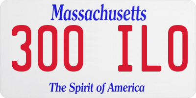 MA license plate 300IL0