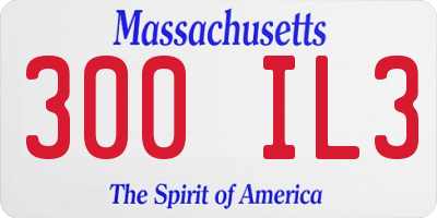 MA license plate 300IL3